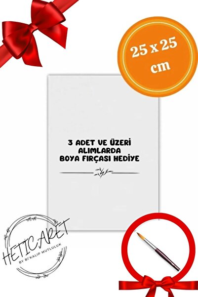 HETicaret 25x25 Tuval 1 Adet - Fırça Hediyeli