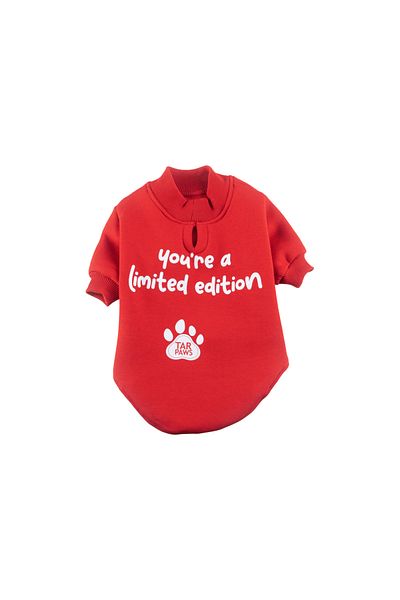 JesPawty Red Sweatshirt Dog Outfit