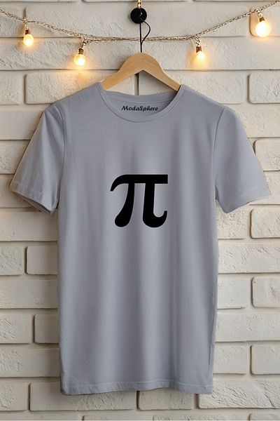 ModaSphere Black Color Pi Printed Crew Neck Short Sleeve Unisex Tee
