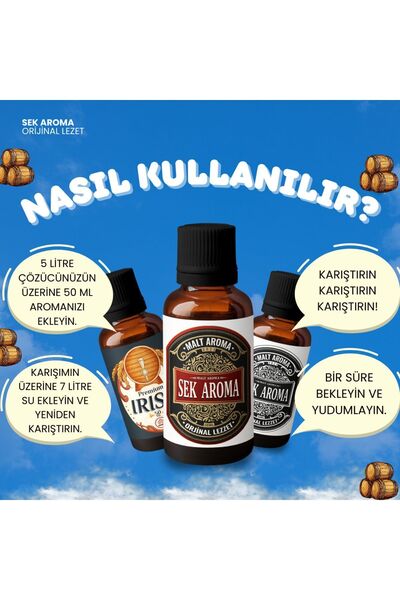 Sek Aroma Irlanda Hazır Karışım Malt Kiti - Irlanda Malt Aroması 10 Adet 50 ML Avantaj Paketi