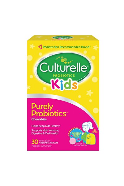 CULTURELLE Kids Chewable Probiotic, Ages 3+, 30ct, Berry Flavor, Digestive & Immune Support