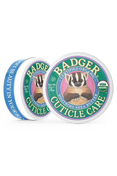 Badger Organic Cuticle Cream with Shea Butter, Citrus Scent, .75oz Tin, Soothes Dry & Splitting Cuticles