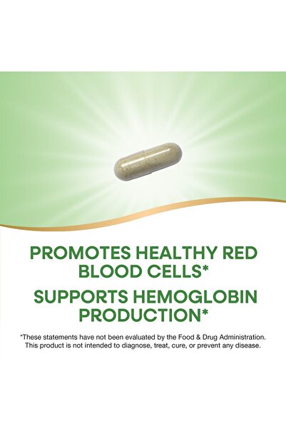 Nature's Way Iron for Healthy Red Blood Cells, 18 mg Iron Gluconate, Gluten Free, 100 Capsules
