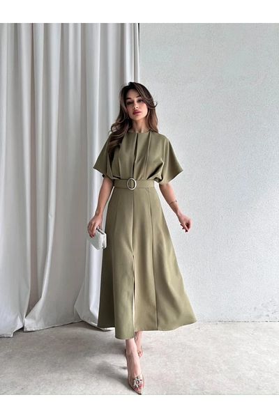MAMMY BELT DETAILED MIDI DRESS