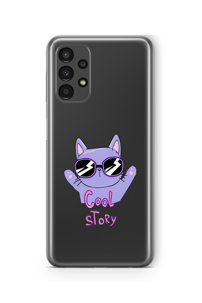Multitronic Samsung Galaxy A53 Compatible Cool Cat Design Printed Transparent...