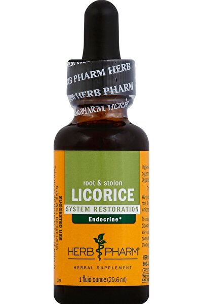 Herb Pharm Certified Organic Licorice Liquid Extract for Endocrine System Support - 1 Ounce (DLIC01)