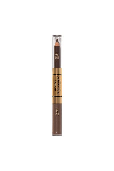 Revlon Eyebrow Gel & Pencil, ColorStay Brow Fantasy 2-in-1, Longwearing, 106 Dark Brown, 0.04 Oz