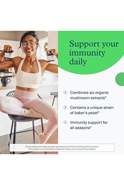 Youtheory Immune+ Daily Wellness - Vegetarian Immune Support with Vitamins C, D3, Zinc, Mushrooms - 60 Caps