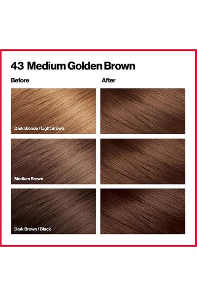 Revlon Colorsilk Beautiful Hair Permanent Hair Color, 43 Medium Golden Brown, 1.45 lb (RK-76775)
