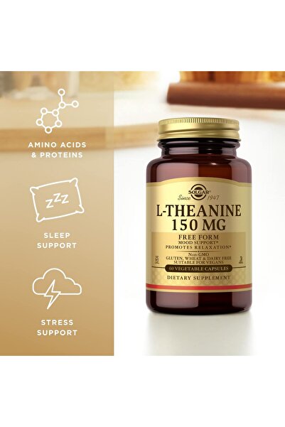 Solgar L-Theanine 150mg - 60 Vegan Capsules - Promotes Relaxation - Non-GMO, Kosher, Gluten Free