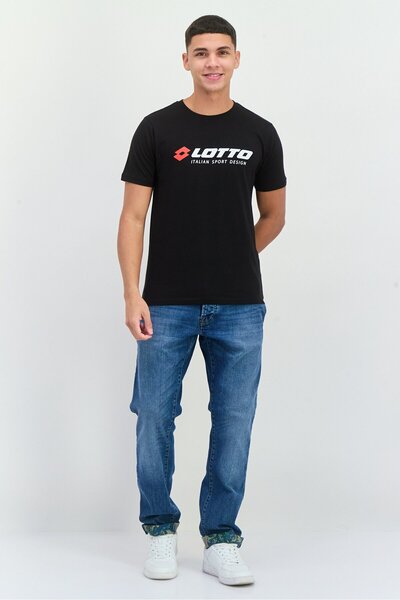 Lotto Men Sportswear Fit Short Sleeves Outdoor T-shirt, Black