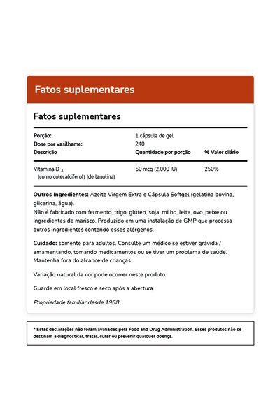Now Foods - Vitamin D-3 2000 IU 240 softgels