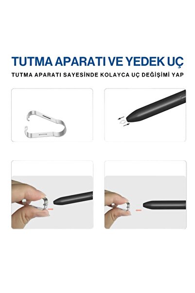 Samsung قلم (S PEN) ذو طرف أسود لأجهزة GALAXY TAB S7/S7FE/S8/S8+/S9 Ultra