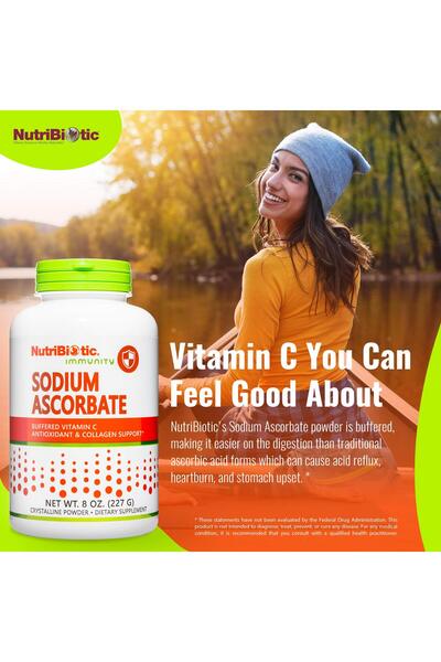 nutribiotic Buffered Vitamin C Powder, 8 Oz | Vegan, Non-Acidic, Immune & Antioxidant Support