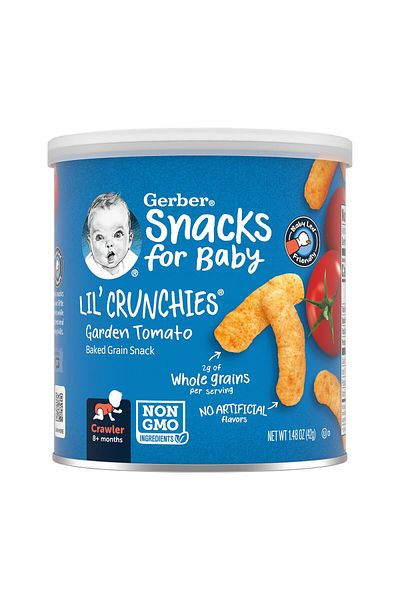 GERBER Snacks for Baby Lil Crunchies Garden Tomato, 1.48 Oz