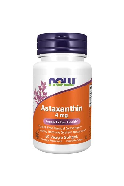 Now Foods Supplements, Astaxanthin 4 mg, features Zanthin®, Supports Eye Health*, 60 Veg Softgels