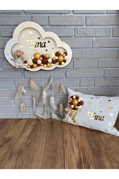 NeşeliAtölyem LED Cloud Bubble Door Ornament + Pillow