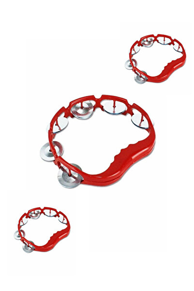 Hızlı Çeyiz Plastik Zilli Kına Tefi Kırmızı Renk 1 Adet