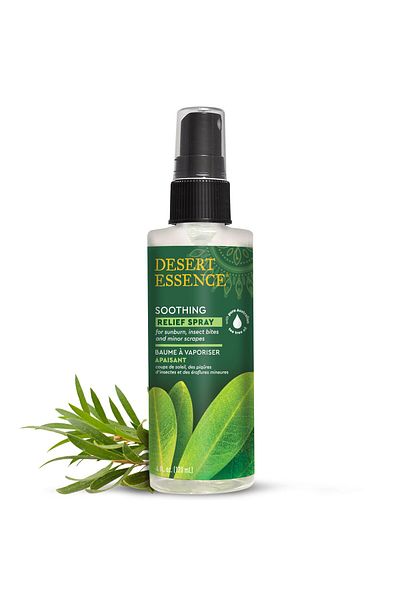 Desert Essence Relief Spray - 4 Fl Oz - Antiseptic Tea Tree Oil - Natural First Aid for Burns, Bites, Scrapes
