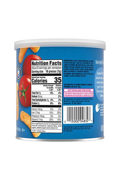 GERBER Snacks for Baby Lil Crunchies Garden Tomato, 1.48 Oz