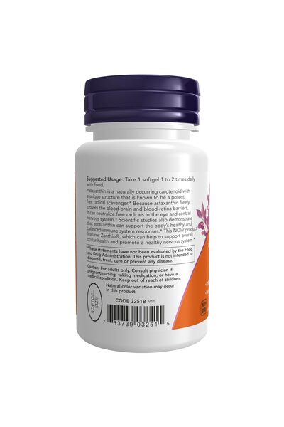 Now Foods Supplements, Astaxanthin 4 mg, features Zanthin®, Supports Eye Health*, 60 Veg Softgels