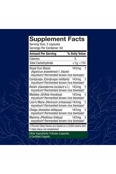 Host Defense Stamets 7-7 Mushroom Blend - Immune Support with 7 Mushrooms - 120 Capsules (60 Servings)