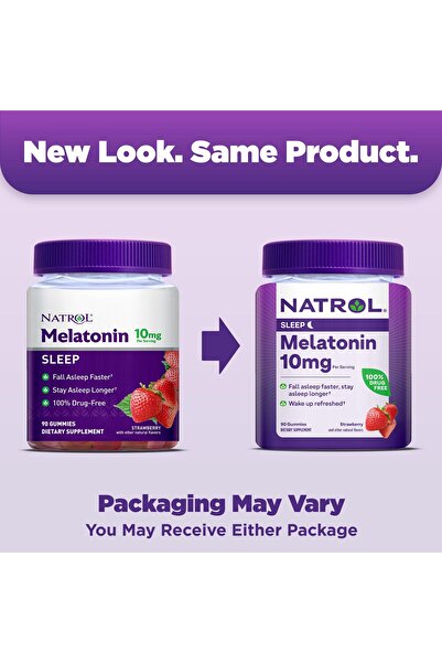 Natrol Melatonin Gummies, 10 mg Sleep Support, 90 Strawberry-Flavored Gummies, 45-Day Supply