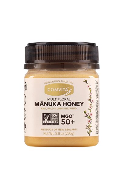 COMVITA عسل مانوكا الخام متعدد الأزهار MGO 50+ | العلامة التجارية رقم 1 في نيوزيلندا | غذاء خارق غير معدّل وراثيًا | 8.8 أونصة