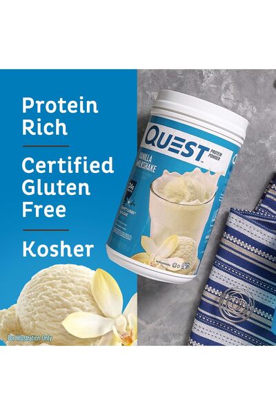 QUEST NUTRITION Vanilla Milkshake Protein Powder, 24g Protein, 1g Sugar, Low Carb, Gluten Free, 1.6lb, 23 Servings