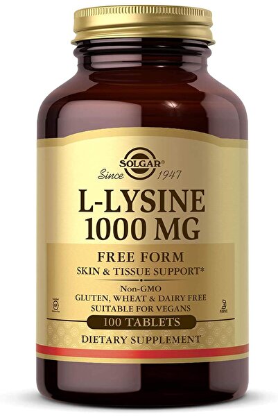 Solgar L-Lysine 1000 mg, 100 Tablets - Skin & Lip Support - Vegan, Non-GMO, Gluten-Free