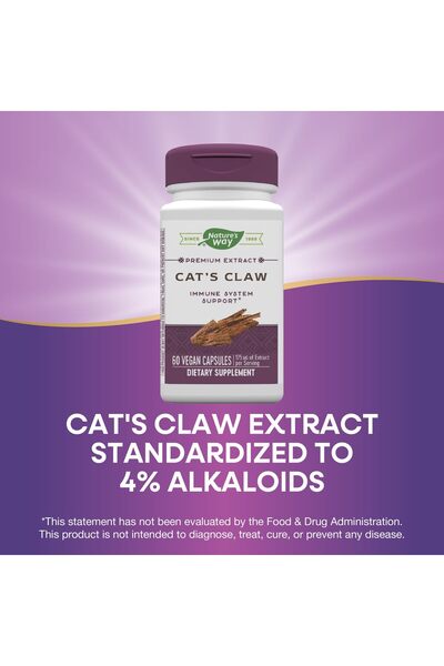 Nature's Way Standardized Cat's Claw Extract, 175 mg per serving, 60 Capsules