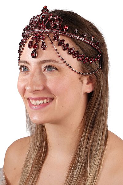 Hayalperest boncuk Hürrem Model Gorgeous Sultan Crown Bridal Crown Burgundy