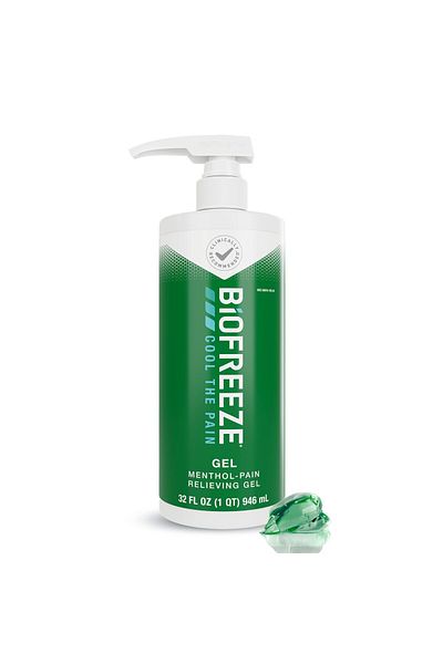 Biofreeze Menthol Pain Relieving Gel, 32 fl oz, Arthritis, Backaches & Joint Pain, Original Green Formula