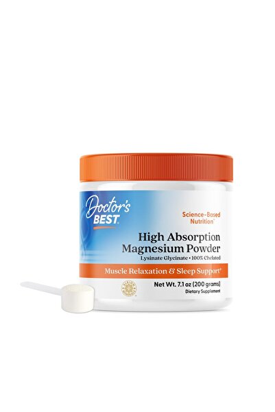 Doctor's Best مسحوق المغنيسيوم عالي الامتصاص، مركب تراكس، غير معدّل وراثيًا، ...