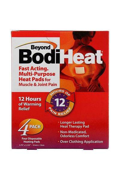 Beyond OKAMOTO Beyond BodiHeat Disposable Heating Pads, 3.75 X 5.25 Inch, Box of 4