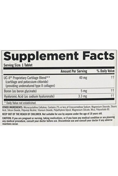 Kırkland Triple Action Joint Health Type II Collagen, Boron and HA - 110 Count