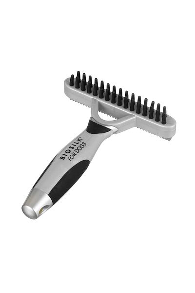 Biosilk New 2-in-1 De-Shedding & Massage Brush for Dogs | Removes Mats, Tangles & Loose Hair