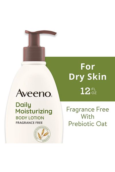 AVEENO Daily Moisturizing Body Lotion with Prebiotic Oat, Nourishes Dry Skin, Paraben-Free, 12 fl. Oz