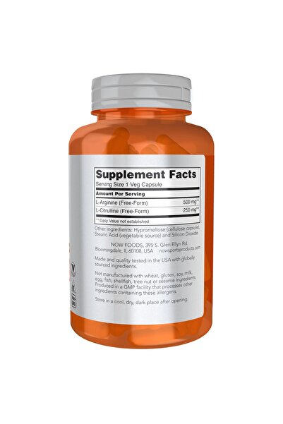 Now Foods Arginine & Citrulline Veg Capsules, 120 count