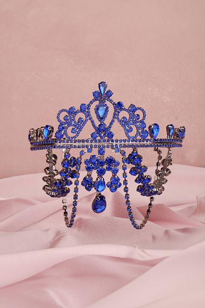 Hayalperest boncuk Blue Sultan Tac Hurrem Model Glamorous Bridal Tac