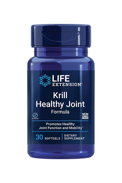 Life Extension Krill Joint Formula with Krill Oil, Hyaluronic Acid, Astaxanthin - Gluten-Free, Non-GMO, 30 Softgels