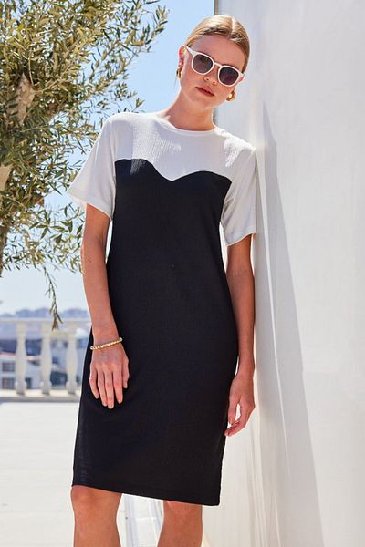 REKA MODA 2505 Summer Knitted Dress - Black