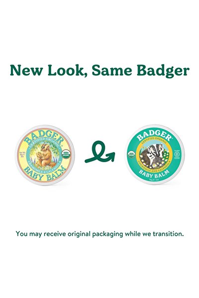 Badger Organic Calendula Baby Balm for Diaper Rash, Cradle Cap & Dry Skin, 100% Organic, 2 oz Tin