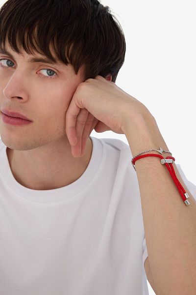 DeFacto Herren 2-teiliges dickes Seil Stahlteil und Stahlkette Armband E6106axns