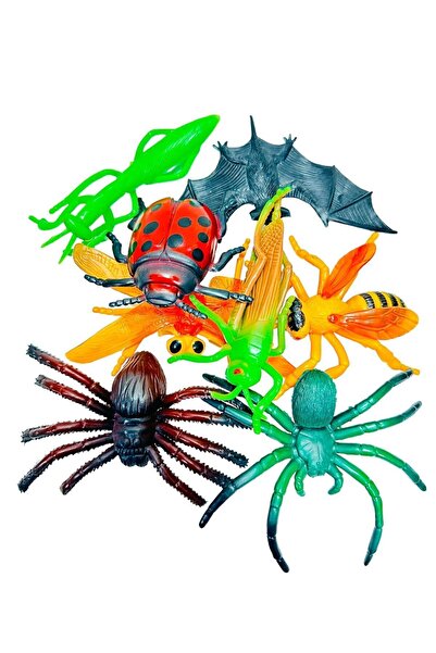 tmtoysandmore 8 parça hayvan seti yarasa uğur böceği arı çekirge örümcek yusufçuk