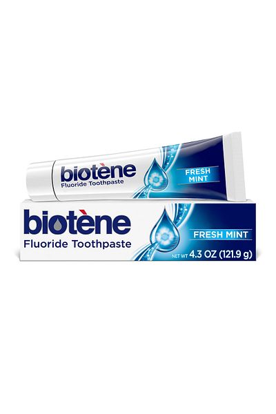 Biotene Fluoride Toothpaste for Dry Mouth, Bad Breath, Cavity Prevention, Fresh Mint - 4.3 oz