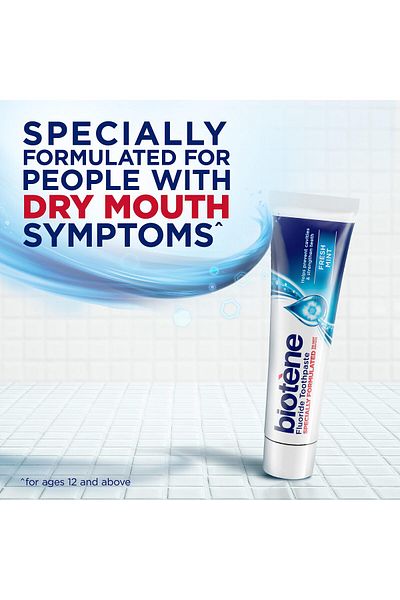 Biotene Fluoride Toothpaste for Dry Mouth, Bad Breath, Cavity Prevention, Fresh Mint - 4.3 oz