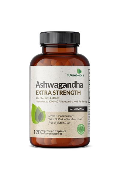Futurebiotics Ashwagandha Capsules 3000mg - Stress Relief, Mood & Energy Support, 120 Capsules