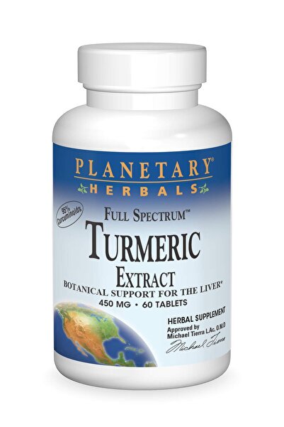 Planetary Herbals Full Spectrum Turmeric Extract Tablets, 450 mg, 60 Count