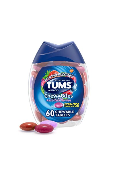 Tums أقراص مضادة للحموضة من Chewy Bites لعلاج حرقة المعدة وعسر الهضم الحمضي، ...
